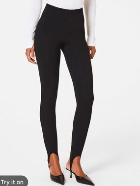 SPANX Black Stirrup Leggings — Sleek Sculpting Fit